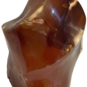Carnelian flame 3 4 sians emporium Hand carved polished carnelian flame sculpture featuring twisting ridges with deep mahogany red burnt orange tones and smoky chalcedony patches isolated on a white background